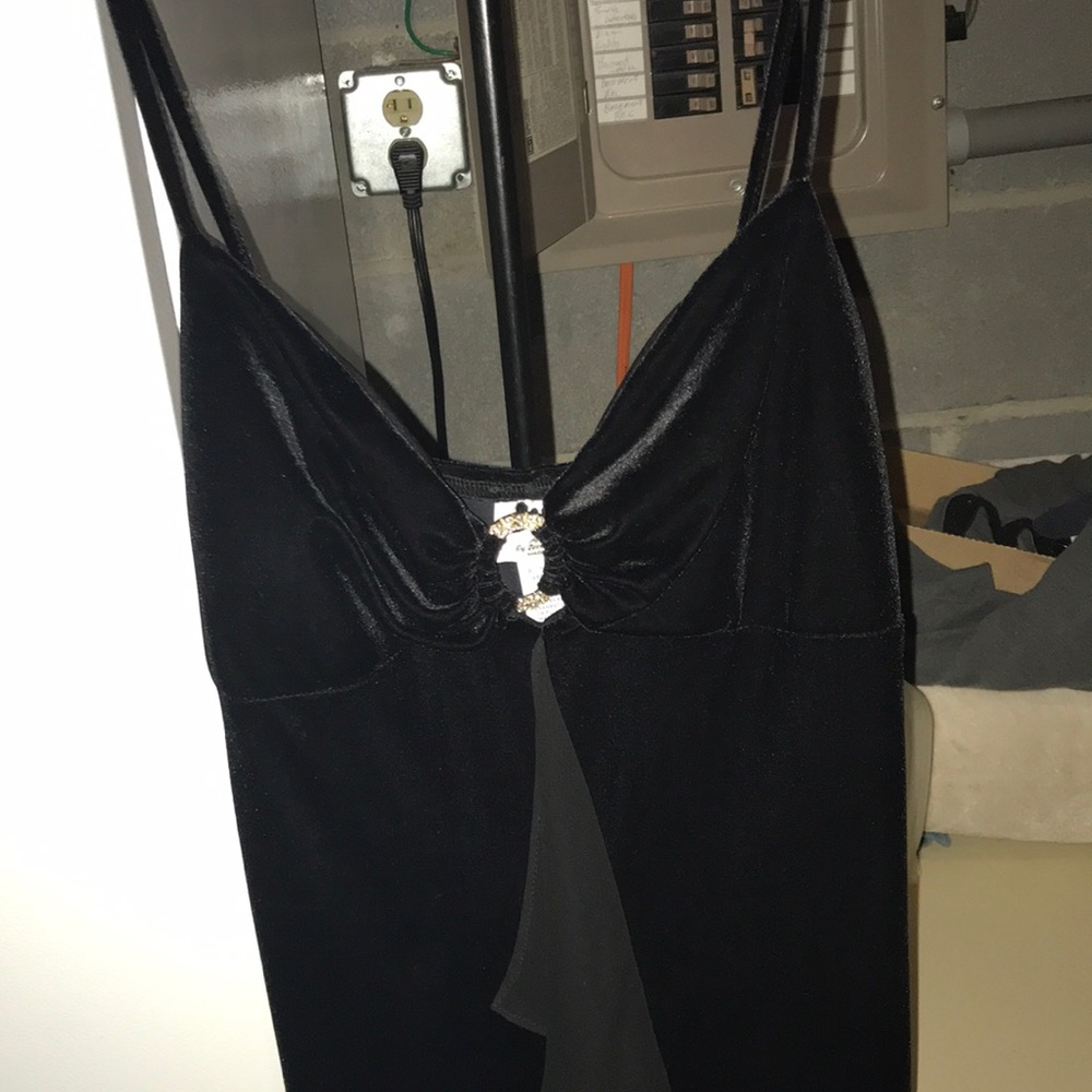 Long black velvet dress